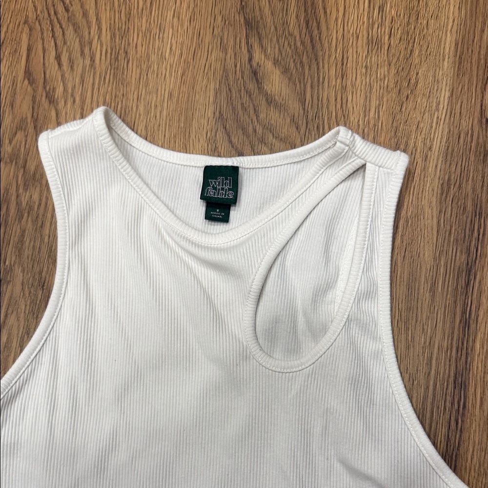 Wild Fable White Ribbed Tank Top - Picture 3 of 3